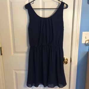 Navy blue dress with lace on back